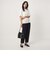 カット ジャガード 5分袖 ブラウス