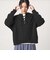 【WEB限定】＜at ease＞ダブルフェイス レースアップ プルオーバー カットソー