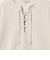 【WEB限定】＜at ease＞ダブルフェイス レースアップ プルオーバー カットソー
