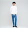 ロングファイバー クリア モックネック 長袖 Tシャツ カットソー