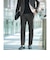 【WEB限定】JUST fit ミニチェック ナロー セットアップ ジャケット＆パンツ -ストレッチ-