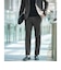【WEB限定】JUST fit ミニチェック ナロー セットアップ ジャケット＆パンツ -ストレッチ-
