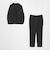 【WEB限定】JUST fit ミニチェック ナロー セットアップ ジャケット＆パンツ -ストレッチ-