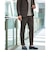 【WEB限定】JUST fit ミニチェック ナロー セットアップ ジャケット＆パンツ -ストレッチ-