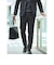 【WEB限定】JUST fit ミニチェック ナロー セットアップ ジャケット＆パンツ -ストレッチ-