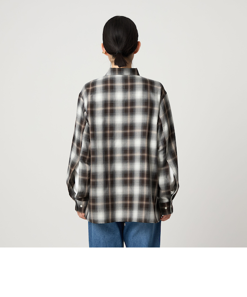 ⚠️本日まで⚠️ GIUNON パフスリーブチェックシャツ　グレー ⚠️本日まで⚠️ GIUNON パフスリーブチェックシャツ グレー