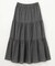 【ウエストゴム】シャンブレーライクティアード スカート
