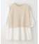 【洗濯機可】ニットレイヤードブラウス