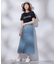 【洗濯機可能/ストレッチ】フロントスリットデニムスカート