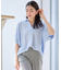 【新色追加/洗濯機可/接触冷感/UVケア】スキッパーネック袖タックブラウス