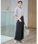 【新色追加/洗濯機可/接触冷感/UVケア】スキッパーネック袖タックブラウス