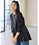 【WEB限定/洗濯機可】サテンコンビペプラムカットソー