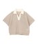 ラミータッチバイカラーポロ衿スキッパーニット