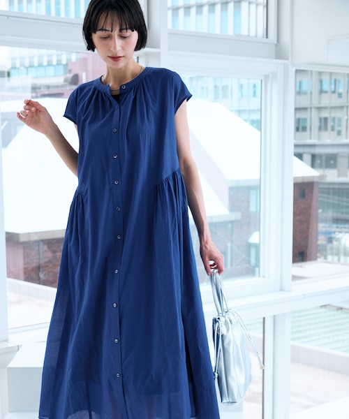 TOUJOURS コットン シアー シャツワンピース シアーボイルシャツワンピース｜エニィの通販｜&mall（アンドモール