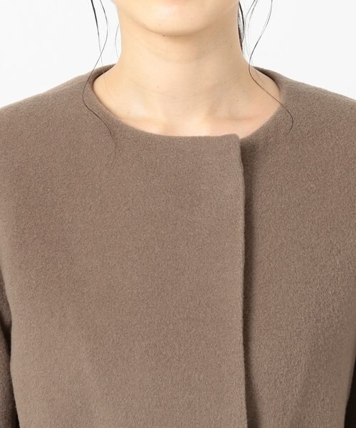 any SiS 新品未使用 スーペリアファインウールモッサ ノーカラーコート 2WAY】スーペリアファインウールモッサ ノーカラーコート