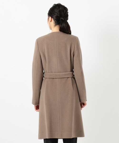 any SiS 新品未使用 スーペリアファインウールモッサ ノーカラーコート 2WAY】スーペリアファインウールモッサ ノーカラーコート