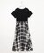 【洗える】チェック柄ドッキング ワンピース