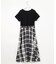 【洗える】チェック柄ドッキング ワンピース