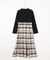 【洗える】チェックジャガードコンビ ワンピース