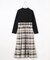 【洗える】チェックジャガードコンビ ワンピース