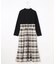 【洗える】チェックジャガードコンビ ワンピース