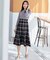 【洗える】チェックジャガードコンビ ワンピース
