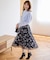 【洗える】フロッキーオンフラワー スカート