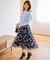 【洗える】フロッキーオンフラワー スカート