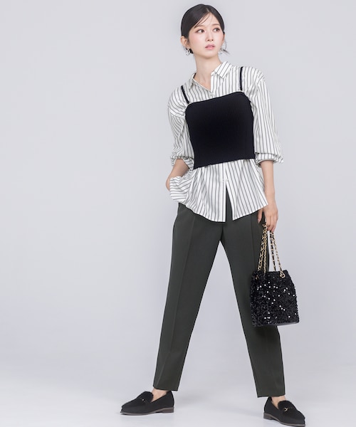 セットアップ対応】ビューティーツイルストレッチ テーパードパンツ