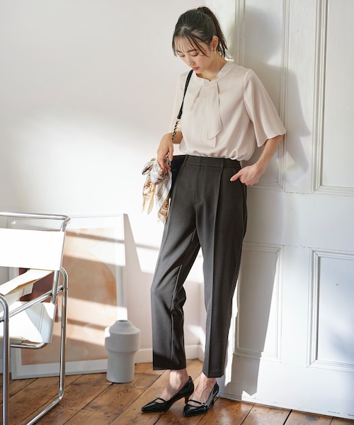 セットアップ対応】ビューティーツイルストレッチ テーパードパンツ