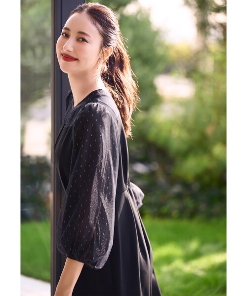 Lily Calin】シャイニードットコンビ ドレス｜エニィスィスの