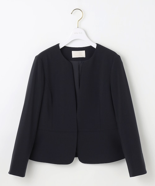 洗える】セレモニーダブルクロス クルーカラー ジャケット
