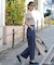 【ストレッチ・接触冷感・撥水・UVカット・洗える】エアリーストレッチ ワイドパンツ