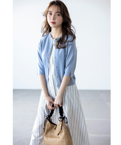 シャツワンピース ロングニット セット 1423-2 シャツワンピース ロングニット セット 1423-2
