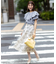 【WEB・一部店舗限定】ハッチングフラワープリント スカート