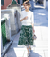 【WEB・一部店舗限定】ハッチングフラワープリント スカート