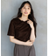 【洗える】シアーベロアドレープ Tシャツ