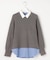 ニットレイヤード シャツ ツインセット