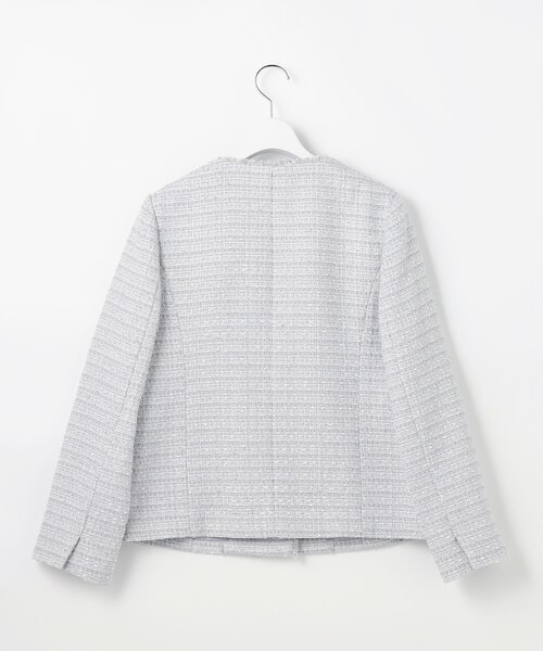 ノーカラーフリンジツイード ジャケット｜エニィスィスの通販｜&mall