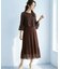 【Lily Calin】レース×プリーツコンビ ドレス