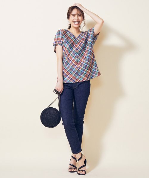 23区【極美品タグあり、洗える】LIBECO リネン2WAYブラウス 23区 【洗える】LIBECOリネン デザインスリーブ ブラウス