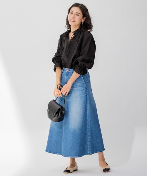 ★送料無料★大きいサイズ 48✨23区 DENIM　フレア デニム スカート 23区DENIM フレア デニム スカート｜ニジュウサンクの通販