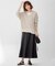 コットンリネンストレッチ セミフレアスカート