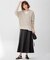 コットンリネンストレッチ セミフレアスカート