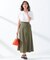 コットンリネンストレッチ セミフレアスカート