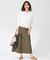 コットンリネンストレッチ セミフレアスカート