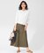 コットンリネンストレッチ セミフレアスカート