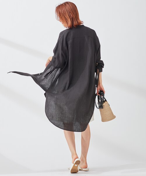 WEB/一部店舗限定】 LIBECO LINEN チュニックシャツ｜ニジュウ