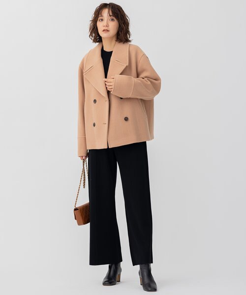 ヘリンボーン ショート ピーコート｜ニジュウサンクの通販｜&mall