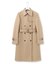 コットンポリエステルギャバジン ロング トレンチコート